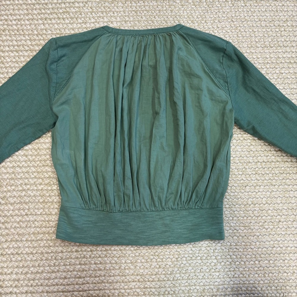 Anthropologie Hei Hei Green Lightweight Full Zip Bomber Jacket XXSP Petite - Picture 12 of 13